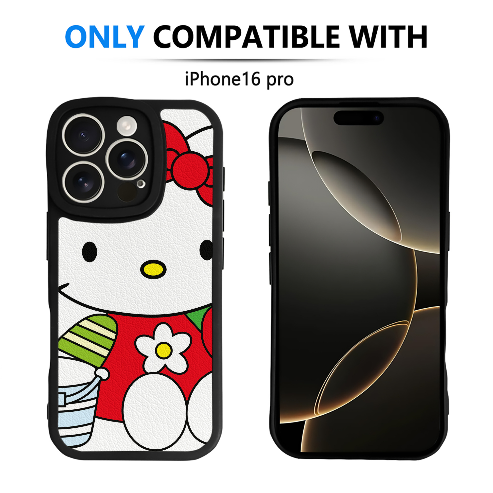 （画像用） Hello Kitty ハローキティ 【iPhone 16シリーズ対応】シリコンスマホケース（レザー調） 材質：シリコン